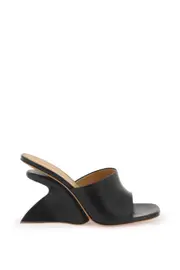 [OFF-WHITE] OFF-WHITE wedge heel mules with jug design 36 Black