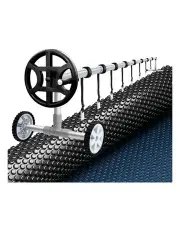 Aquabuddy Pool Cover 600 Micron 6.5x3m w/ Roller 4m in Black