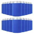 50Pcs 10oz Blank Beer Can Cooler Sleeves Bulk Collapsible Soda Bottles Blue