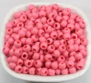 500 Hot Pink Acrylic Round Pony Beads 6X4mm for Kids Craft Kandi Bracelet