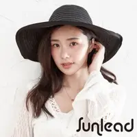 在飛比找PChome24h購物優惠-Sunlead 防曬寬緣時尚圓頂遮陽帽/草帽 (黑色)