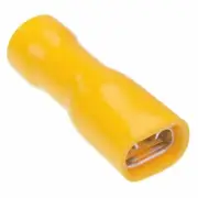 6.3mm Yellow Female Insulated Double Crimp Connector Terminal (Pack of 100)