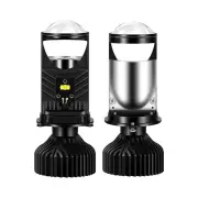 2pcs H4 LED Projector Mini Lens Auto Car LED Headlight Bulb Kit Conversion High & Low Beam 6000K Turbo Fan Car Light Lam