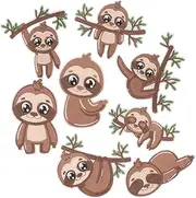 [BATHVEVE] 8Pcs Sloth Embroidered Patches for Clothes and Bags Fun Applique Sewing Craft for Decorating Jackets Backpacks and Mending