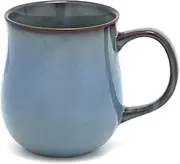 SECELES 500ml Large Ceramic Coffee Mug, 20 Oz Handmade Kiln Change Glaze Big Tea Cup for Office and Home, with Large Handle, Hot and Cold Drinking, Microwave Dishwasher Freezers Safe (Mist Blue)