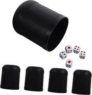 CLISPEED 5 Dice Shaker Cups 25 Dice Set Cup for Parties Bars Ktv Travel Random Style