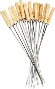 18pcs Stainless Steel Skewers with Handles for BBQ Camping and Grilling Durable Multipurpose Grill Accessories for Meat Vegetables and More