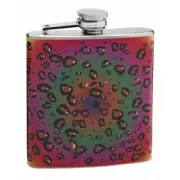 Psychedelic Leopard Print 6 oz Hip Flask