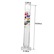Galileo 14 inch Glass Thermometer with 5 Multi Colored Spheres in Fahrenheit