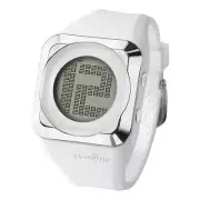 ZERONE HD White Silver Digital Watch Hidden Digital