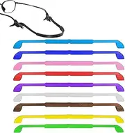 [Santdag] 12Pcs Glasses Strap, Colorful Silicone Anti-Slip Glasses Straps、Silicone Glasses Lanyard Eyeglasses Holder Neck Cord Strap Ear Grip Hooks Kids - Adjustable