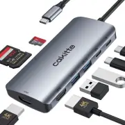 USB C Laptop Docking Station, USB C Hub Dual Monitor with 2 HDMI for Windows ...