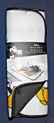 Disney Mickey / Minnie Mouse Best Friends 2 Pack Dish Drying Mats NEW