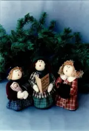 Here We Go A Caroling Stuffed Weighted Doll Pattern Folk Art Primitive Christmas
