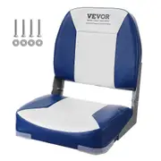 Boat Seat, 480 mm Low Back Boat Seat, Folding Boat Chair with Thickened Sponge Padding and Hinge, Fold-Down Boat Captain Chair for Fishing Boat, Sightseeing Boat, Speedboat, Canoe,