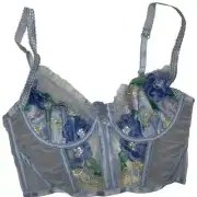 For Love & Lemons Luella Bustier Sizes SDD, S Victoria's Secret Blue Floral Lace