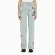 [KENZO] Light blue jeans with denim flower embroidery 25 Light blue