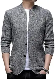 [N\P] NP Spring Autumn Youth Men's Suit Collar Sleeved Sweater Loose Buttons