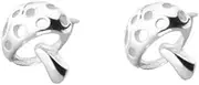 [Izpack] Cute Mushroom 925 Sterling Silver Tiny Stud Women's Earrings for Women Teen Girls Hollow Cartoon Cartilage Studs Earring Minimalist Jewelry Gifts Birthday Hypoallergenic, Sterling Silver, No Gemstone