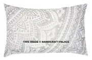 Silver Ombre Mandala Pillow cover Indian Tapestry Ethnic Cushion Pillow Case 28"