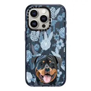 iPhone 15 Pro MagSafe 兼容強悍防摔手機殼 Rottweiler Dog Floral phone case - rottweiler iphone 11 case, rottie iphone case