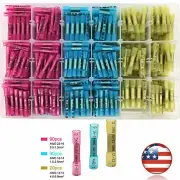 200pcs Heat Shrink Butt Wire Splice Connectors Seal Crimp Terminal Waterproof US