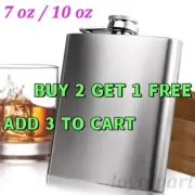 Stainless Steel Liquor Pocket Hip Flask Alcohol Whiskey Screw Cap Flagon 7 10 oz