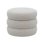[James Lane] Bolo Cylinder Boucle Pumice Storage Ottoman