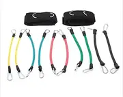 13pcs Kinetic Fitness Exercise Resistance Leg Bands Tubes Set - Stainless Steel Carabiner Hooks