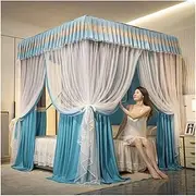 Bed Canopy Bed Canopy for 1.8m/6ft Bed, 4 Bar Support Bed Curtain, Girls Bedroom Decorative Mosquito Net, Easy to Install (Color : Style 7, Size : 1.8x2x2m)