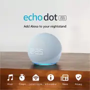 Amazon Echo Dot (5Th Gen) with Clock | Compact Smart Speaker with Alexa and Enha