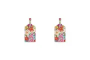 2x Legami PU Leather Suitcase Luggage Tag Label Personal Address Nametag Flowers