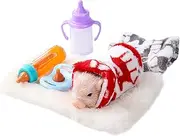 STARTIST Mini Silicone Pig Toy for Kids, Reborn Pig Doll for Birthdays and Valentine's Day, 2 Clothes Bottle Set