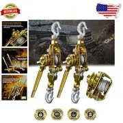 Premium 2-Ton Come Along Winch with 7ft Double Rope - Ergonomic Hand Puller
