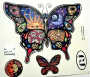 Psychedelic Hippie Dan Morris Ripple Junction Butterfly Sticker Set New NOS 1998