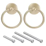 2Pcs Round Ring Pulls Drawers Knobs Yellow for Dresser Cupboard Wardrobe