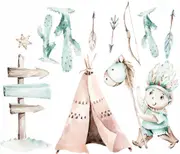 [Namly Design] Wallsticker - Indian Teepee / Cactus