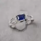2Ct Emerald Cut Lab Created Sapphire Women Beautiful Ring 14K White Gold Plated