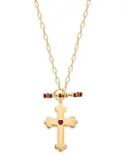 Gabi Rielle Rise Above the Crowd Collection 14K Over Silver CZ Cross Necklace