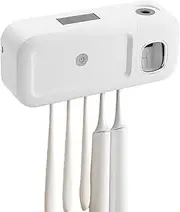 Toothbrush Cleaner - Drill-Bathroom Toothbrush Organizer - Automatic Toothpaste Squeezer Dispenser Smart UV Toothbrush Cleaner