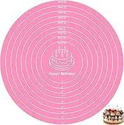Silicone Baking Mat Round Silicone Mat Frost Form Cake Kit Silicone Mats for Cake Turntable Stand Pastry Baking Sheet, and Making Biscuit Bread