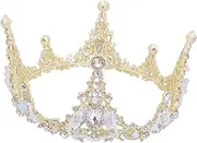 [Minkissy] High-end Children's Crown Girls' Party Headdress Alloy Tiara Elegant Headwear Comfortable Crown Hair Band