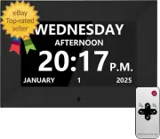 7 Inch Digital Alarm Clock with Date and Day of Week for Seniors 12 Alarms 20 Re