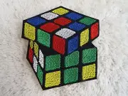 Puzzle CUBE 3-1/2" Embroidery Iron-on Patch (E19)