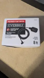 Everbilt 8 Ft. Piggyback Float Switch Universal for most Sump / Sewage Pumps