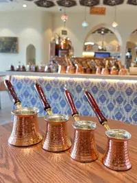 在飛比找樂天市場購物網優惠-土耳其咖啡壺木柄原裝進口錘點銅turkish coffee 