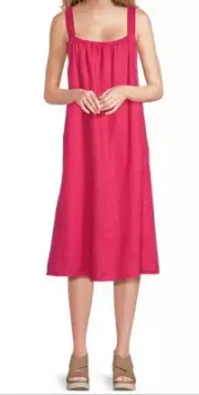 Eileen Fisher 100% Linen Geran/ Pink Color , Large , NWT . Org $238