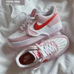 高品質  NIKE AIR FORCE 1 AF1 情人節 白粉紅 情侶鞋 板鞋 男女鞋DD3384-600