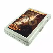 Vintage Clocks Em1 Cigarette Case with Built in Lighter Metal Wallet