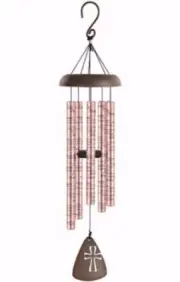 Sonnet Chimes by Carson 30″ “The Lord’s Prayer” Rose Gold Wind Chime Aluminum